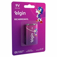 BATERIA 9V RECARREGAVEL 250MAH ELGIN                              