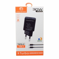 CARREGADOR USB-C 30W TURBO TIPO C 5V/9V/12V Y08-3 H-MASTON        