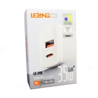 CARREGADOR USB + USB-C 35W GAN 5V/9V/12V LE-249 IT-BLUE           