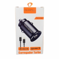 CARREGADOR VEICULAR USB-C 30W LIGHTNING 5V/9V/12V S13-2 H-MASTON  
