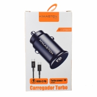 CARREGADOR VEICULAR USB-C 30W TIPO C 5V/9V/12V S13-3 H-MASTON     