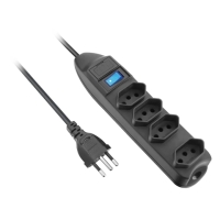 FILTRO DE LINHA 4 TOMADAS 10A COM CHAVE 1,5MTS ELGIN PRETO        