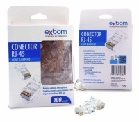 CONECTOR RJ45 8P8C CONT-RJ45P100 EXBOM (100 PCS)                  