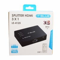 DIVISOR SWITCH HDMI 1 SAIDA X 3 ENTR. C/ CONTROLE LE-4125 IT-BLUE 