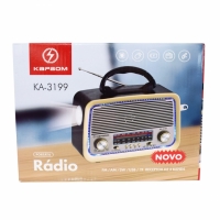 RADIO PORTATIL BLUETOOTH/FM/AM/SW/USB/SD/LANTERNA KA-3199 KAPBOM  