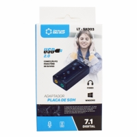 ADAPTADOR PLACA DE SOM USB 7.1 2 CANAIS LT-SK003 LOTUS            