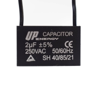 CAPACITOR DE PARTIDA P/ MOTOR 2UF 250VAC CBBB61 2 FIOS C/ ABA     