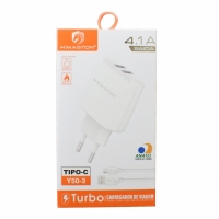 CARREGADOR USB RAPIDO DUPLO 4.1A TIPO C Y50-3 H-MASTON            