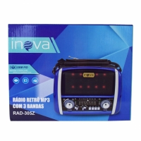 RADIO PORTATIL BLUETOOTH/FM/AM/SW/USB/SD/LANTERNA RAD-305Z INOVA  