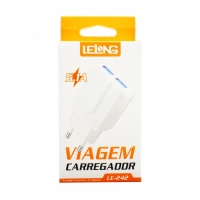 CARREGADOR USB RAPIDO DUPLO 5V 5.1A LE-242 LELONG                 