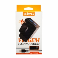 CARREGADOR USB RAPIDO DUPLO 5.1A MICRO USB/V8 LE-230FV LELONG     
