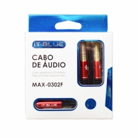 CABO ADAPTADOR P3 FEMEA PARA 2 P2 MACHO (FONE+MIC) MAX-0302F      