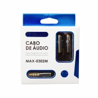 CABO ADAPTADOR P3 MACHO PARA 2 P2 FEMEA (FONE+MIC) MAX-0302M      