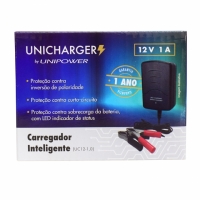 CARREGADOR BATERIA UNICHARGER 12V 1A INMETRO UNIPOWER             