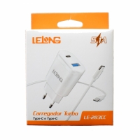 CARREGADOR USB TIPO C 5.1A + CABO LIGHTNING LE-283CP LELONG       