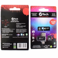 PEN DRIVE 4GB 3 EM 1 OTG/USB/SD U-TECH                            