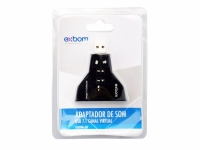 ADAPTADOR PLACA DE SOM USB 7.1 4 CANAIS USOM-20 EXBOM             