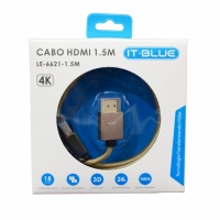 CABO HDMI 2.0 ULTRA HD 4K 3D 1,5 METROS LE-6621 IT-BLUE           