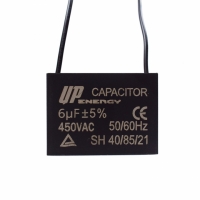 CAPACITOR DE PARTIDA P/ MOTOR 6UF 450VAC CBBB61 2 FIOS C/ ABA     