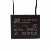 CAPACITOR DE PARTIDA P/ MOTOR 10UF 450VAC CBBB61 2 FIOS C/ ABA    