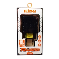 CARREGADOR USB TURBO 18W 5V 3.4A/9V 2A/12V 1.5A LE-298 LELONG     