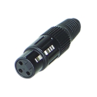 CONECTOR XLR CANON FEMEA 3 POLOS C/ TRAVA Q102BK PRETO CSR        