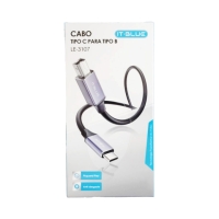 CABO USB TIPO C PARA B MACHO IMPRESSORA 1 METRO LE-3107-1 IT-BLUE 